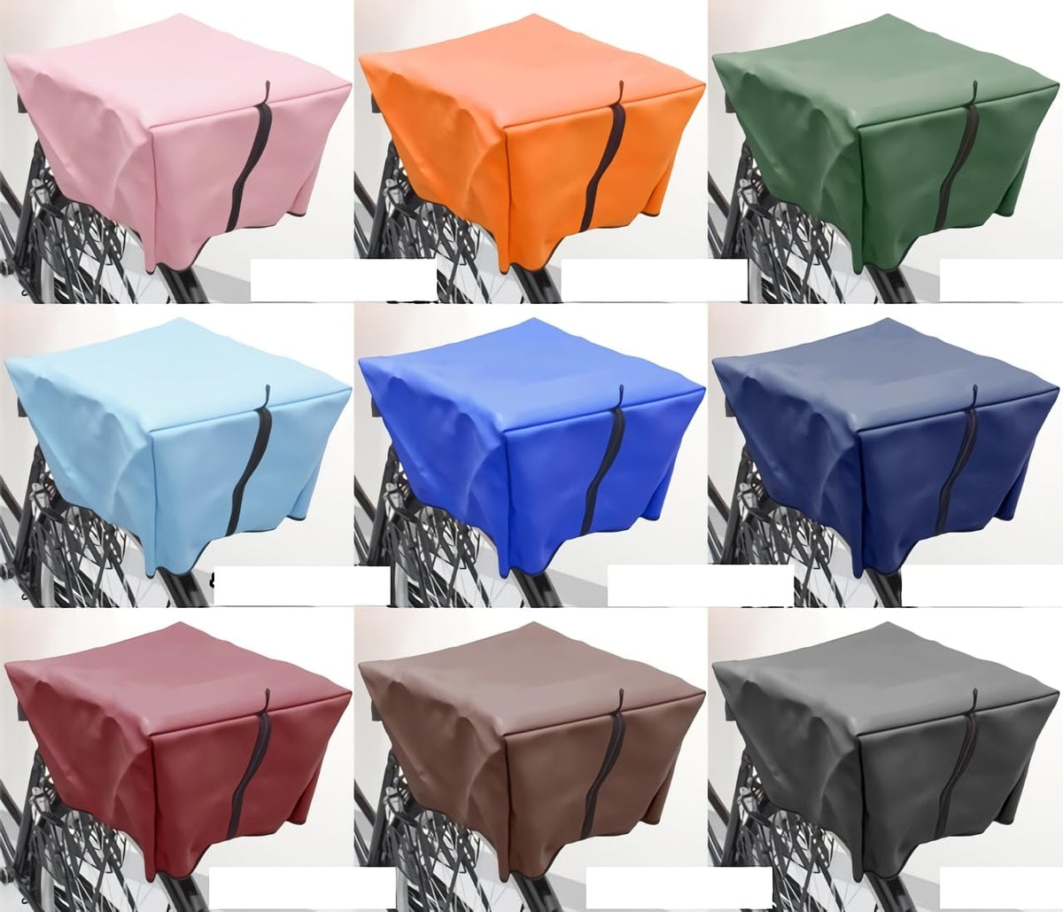 Oka Seisakusho Bicycle Basket Cover for Rear Green (Vinyl, Width 14.2 inches (360 mm) x Depth 17.7 inches (450 mm) x Height 9.8 inches (250 mm)