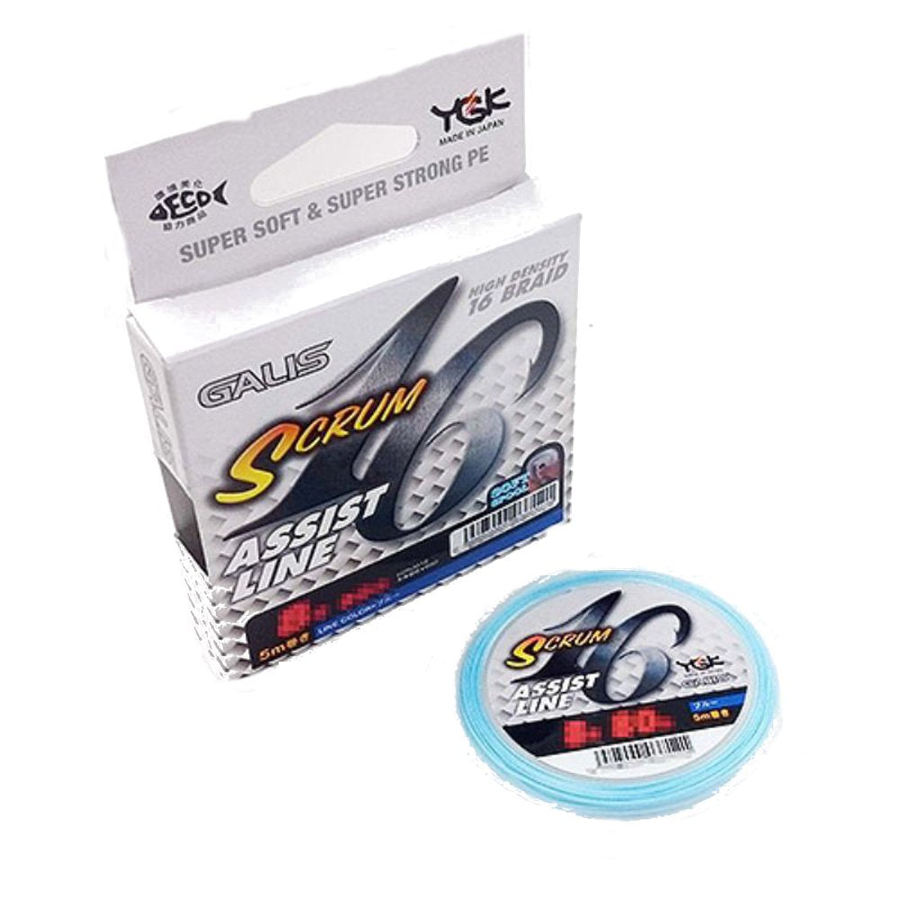 X-Braid Garris Scrum 16, Assist Line, 16.4 ft (5 m), Dyneema, Set of 16, Blue, 60LB (No. 6)