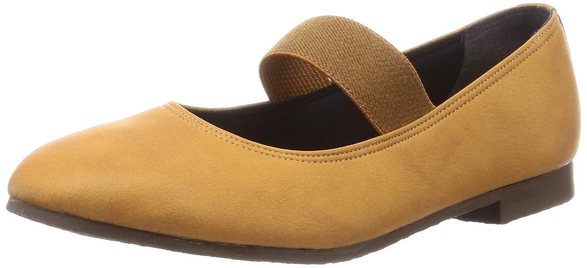 Milky ML23017 Women's Low Heel, Soft, Easy to Put On Instep Belt, Made in Japan, Yellow (Mustard), 24.5~25.0 cm