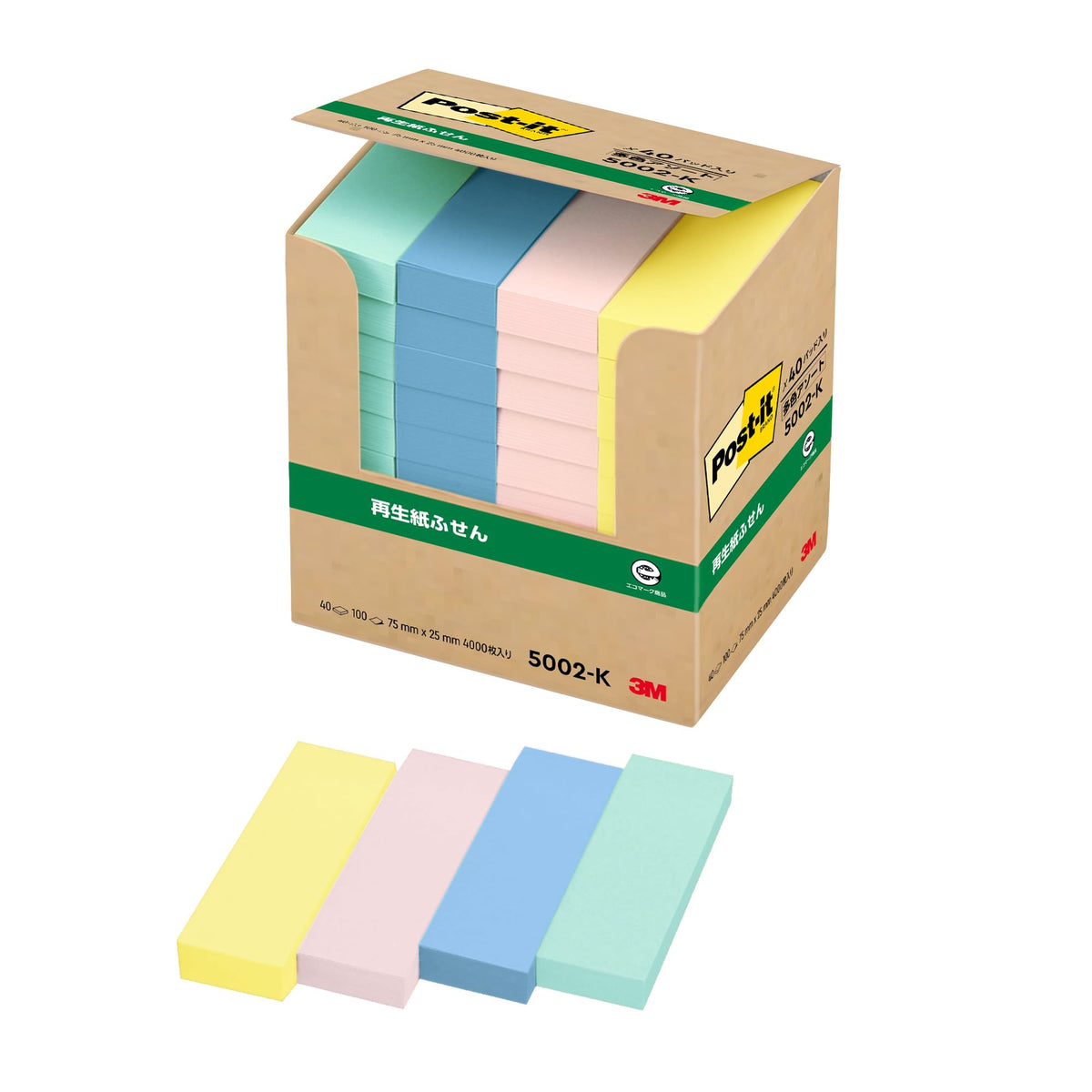 Post-it Sticky Notes 75x25mm 100 sheets x40 or mixed color 5002-K