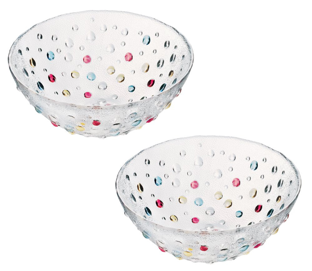 Dansk Dansk Bubble Confetti Pair Medium Bowl 791268/2 Glass Scandinavian Design DANSK Bubble Series Bubble Confetti Pair Medium Bowl 1L Hand Painted 791268/2