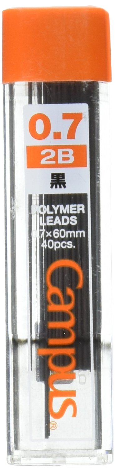 Kokuyo Mechanical Pencil Lead, Campus 0.7mm 2B, 40 Leads (PSR-C2B7)