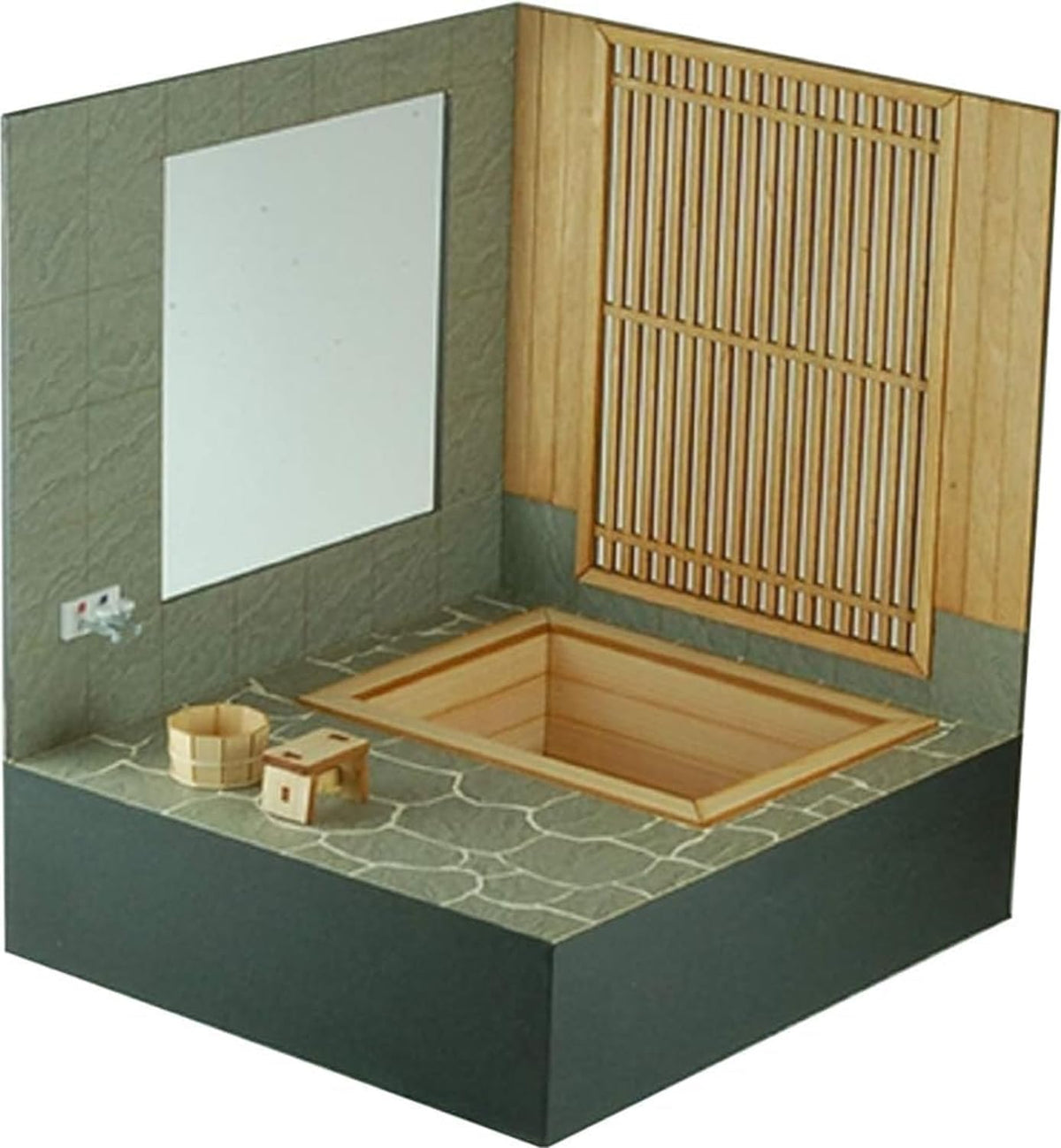 Cobaanii Mokei Kobaani Model Workshop WZ-012 WZ-012 WZ-012 WZ-012 WZ-012 WZ-012 Japanese Series Outdoor Bath Wooden Miniature Kit