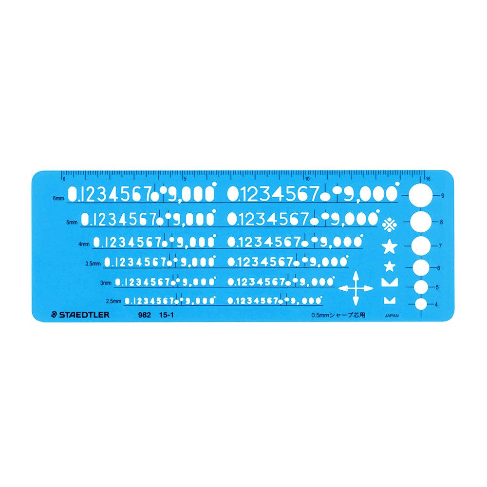 STAEDTLER 982 15-1 Template Number Ruler 0.5mm for Mechanical Pencils 1