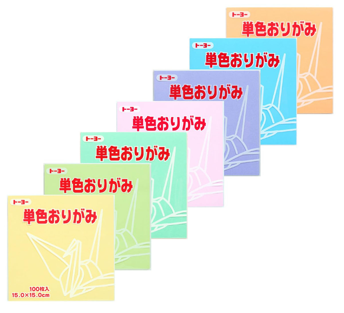 Toyo 863234 Origami Pastel Color Set, 7 Colors, 5.9 inches (15 cm)