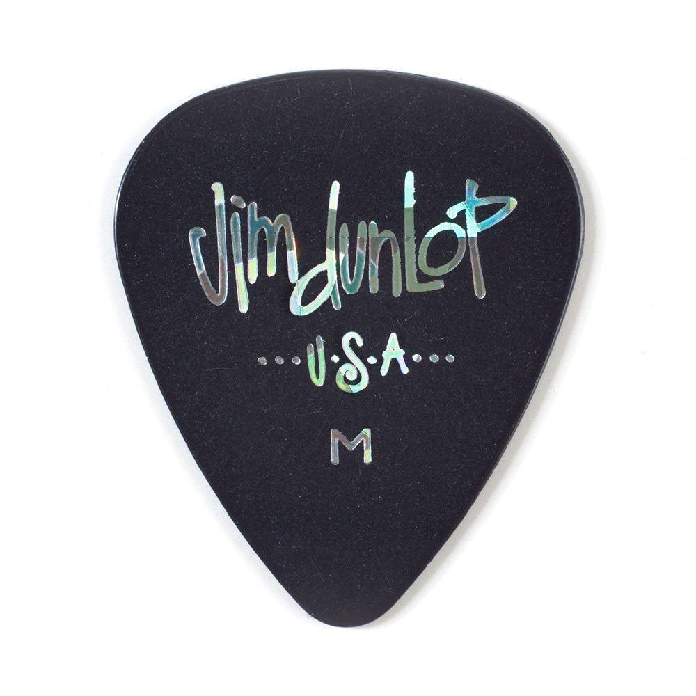 Jim Dunlop Celluloid Black Pick Medium - 12 Pack