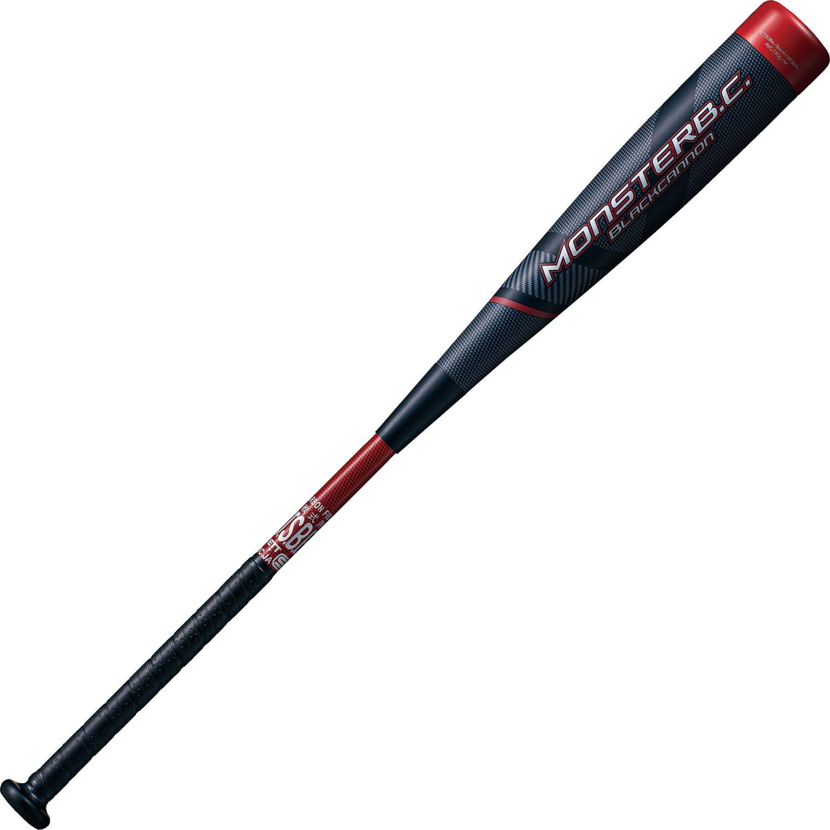 ZETT BCT31385 Soft Baseball FRP Bat Monster Black Cannon 33.5 inches (85 cm), 26.1 oz (740 g), Red (6400), Made in Japan