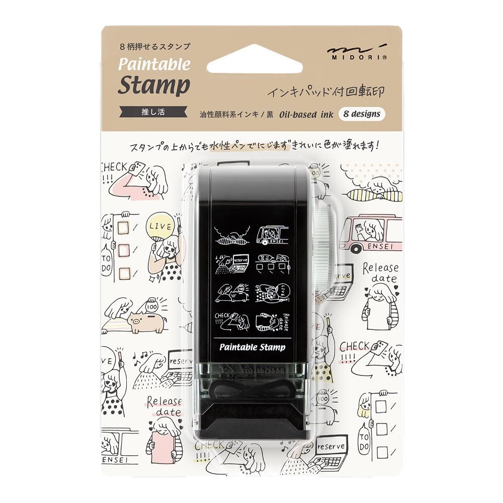 Midori 35584006 Rotating Stamp, Dial and Otaku Culture Design