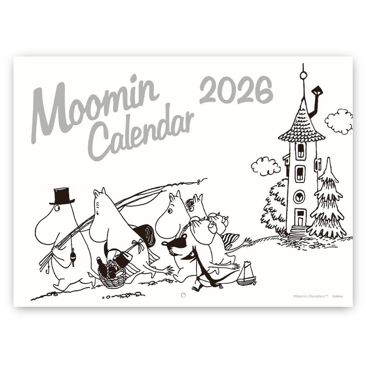 Gakken StaFul AM16010 2026 Calendar, Moomin Wall Hanging, Large Size, Starts from January 2026