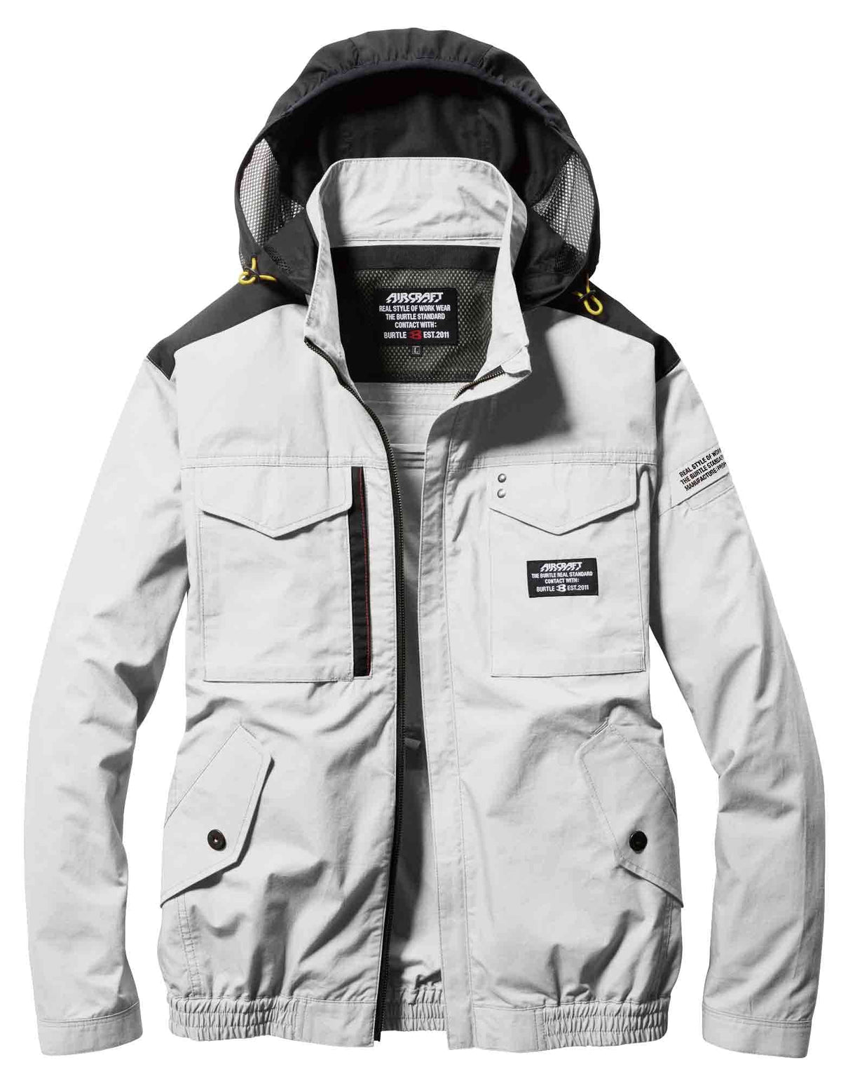 BURTLE AC1181 Aircraft Jacket (Unisex) for Spring and Summer, Silver, 5 M