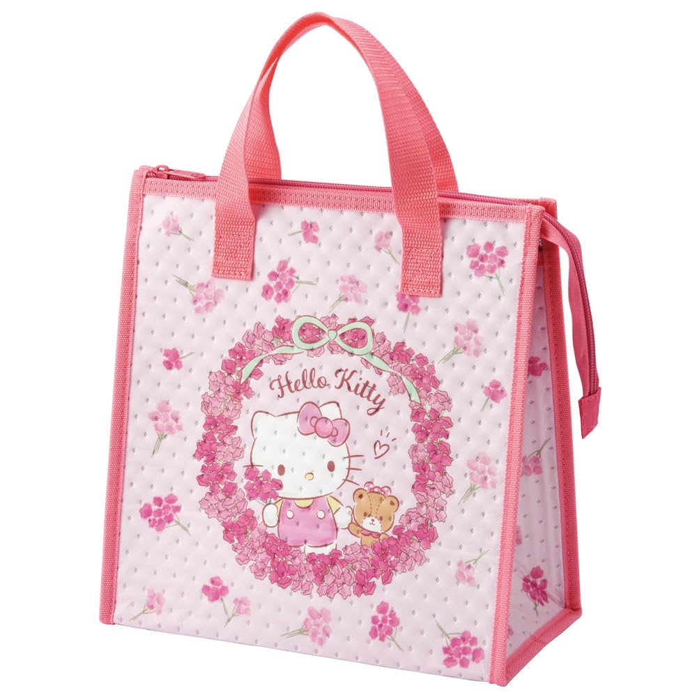 Skater FBC1-A Lunch Bag, Non-Woven Insulated Bag, Hello Kitty Flower Wreath, Sanrio