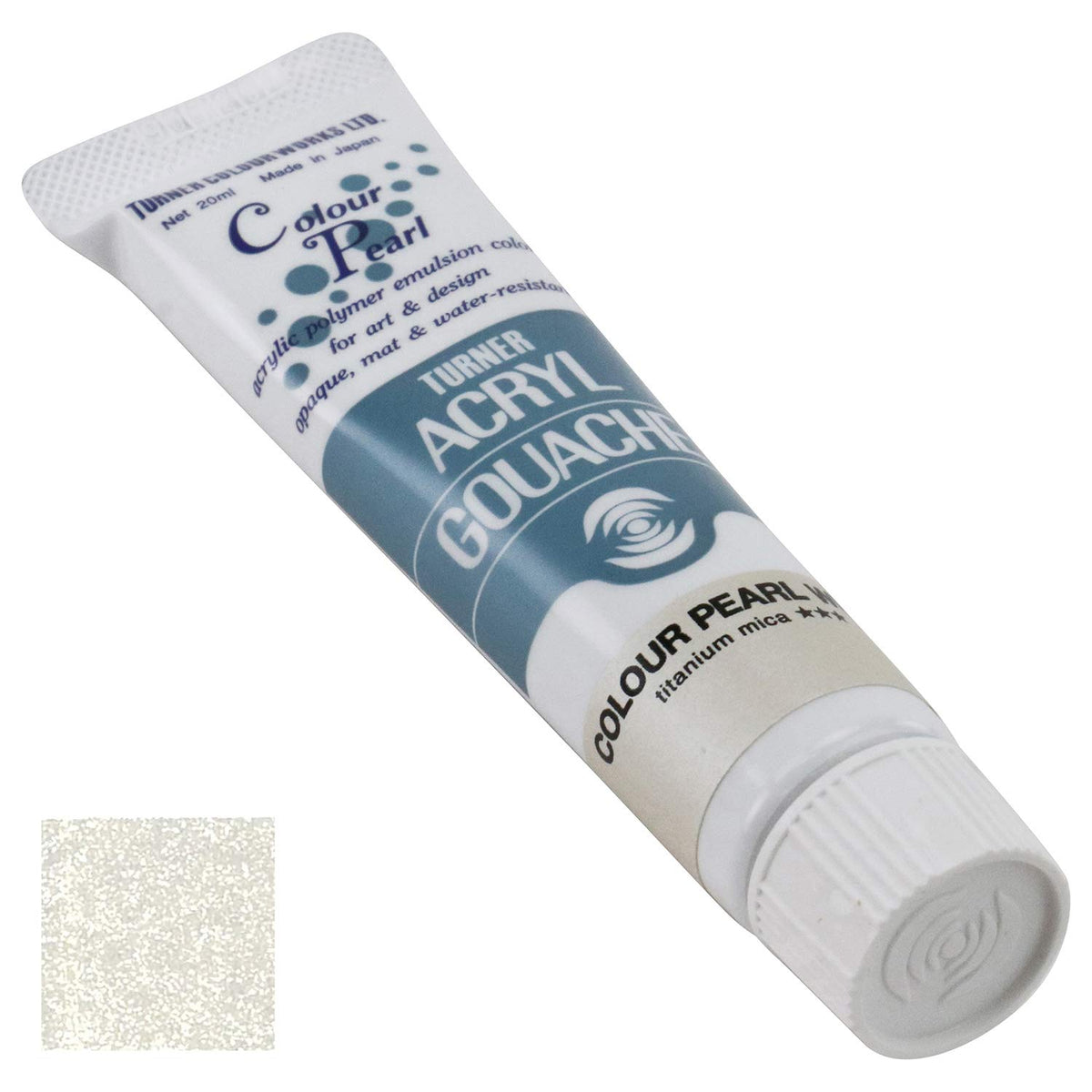 Turner Colour Works Acryl Gouache Artist Acrylic Paint - Single 20 ml Tube - Pearlescent White