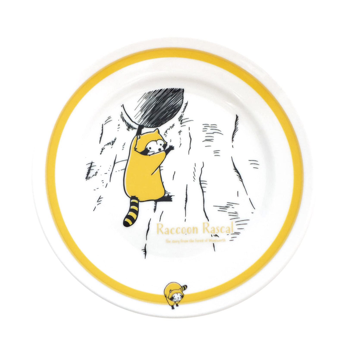 Raccoon Rascal 165184 Plate, Approx. 7.9 inches (20 cm), Classic White, Made in Japan