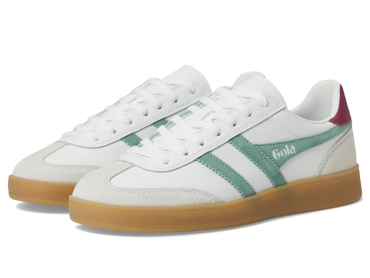 Gola, Women, Viper Leather, White/Green Mist/Cerise/Gum, 9, Medium