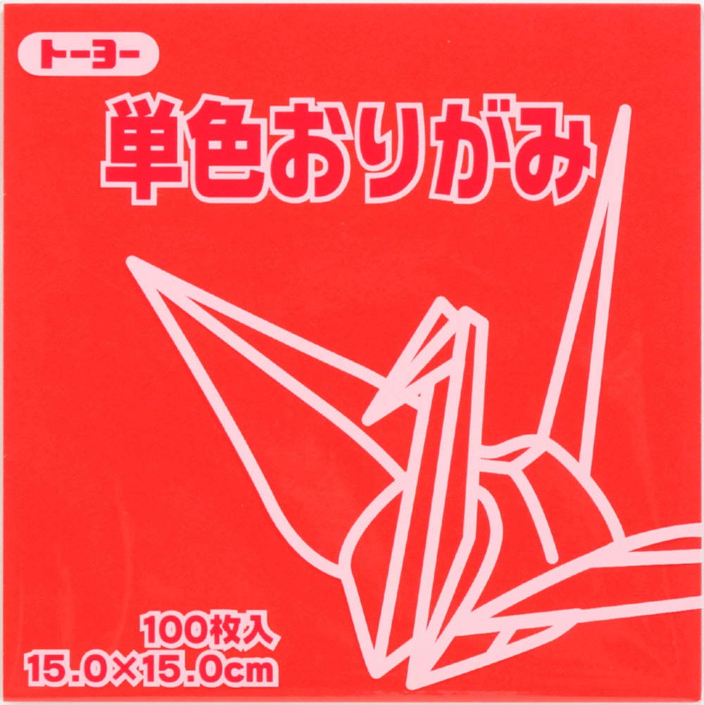 Toyo Origami Paper Single Color - Red - 15cm, 100 Sheets