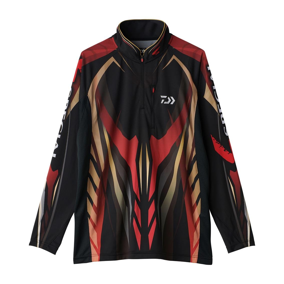 Daiwa DE-7025 Special Long Sleeve Shirt, Magma Black/White/Blue, M-3XL (2025 Model)