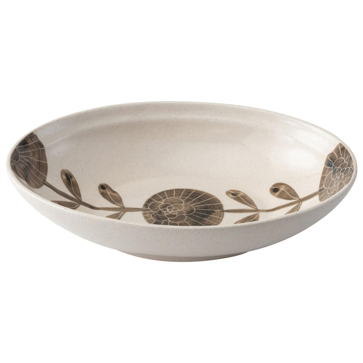 西海陶器(Saikaitoki) Saikai Pottery Hasamiyaki Bowl Oval Hana, Capacity: Approx. 20.4 fl oz (570 ml), Journey, Brown 25328