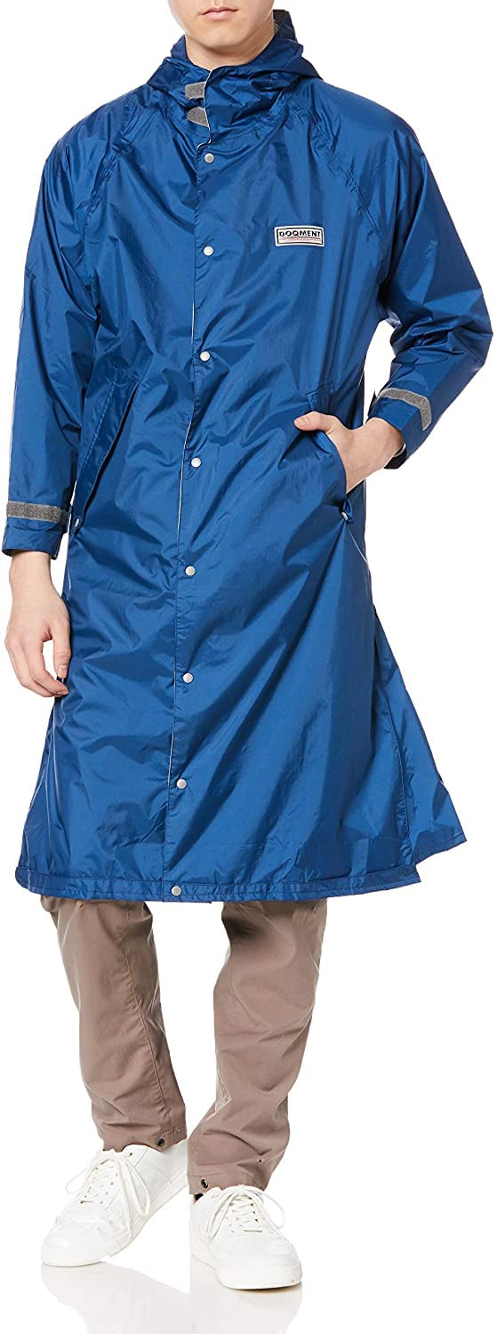 Comolife Long Nylon Raincoat with Storage Case, Size : XL, Color : Navy