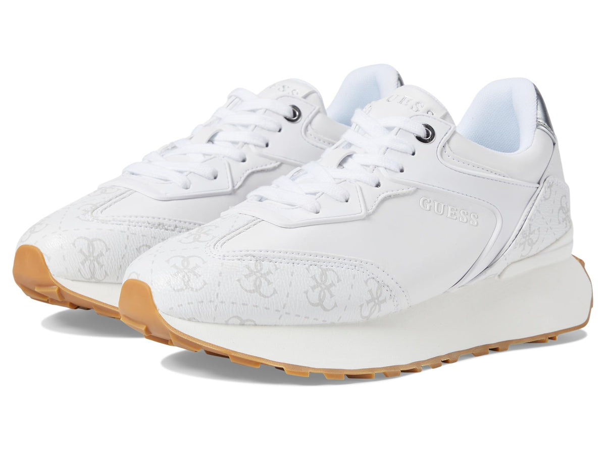 Guess Women's Luchia Sneaker, White Multi, 6