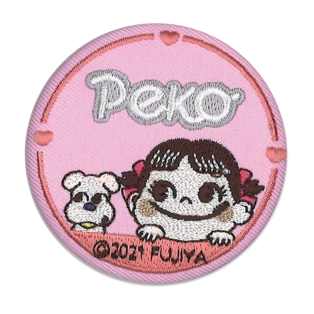 MINODA Peko-chan Embroidered Tin Badge, Peko & Dog
