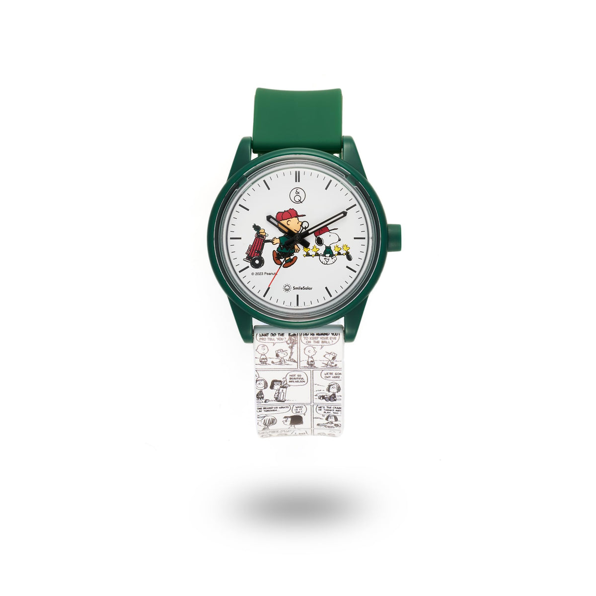 Cue & Cue Smile Solar Wristwatch Peanuts Collection RP01/R02A/R10, Green/red, M