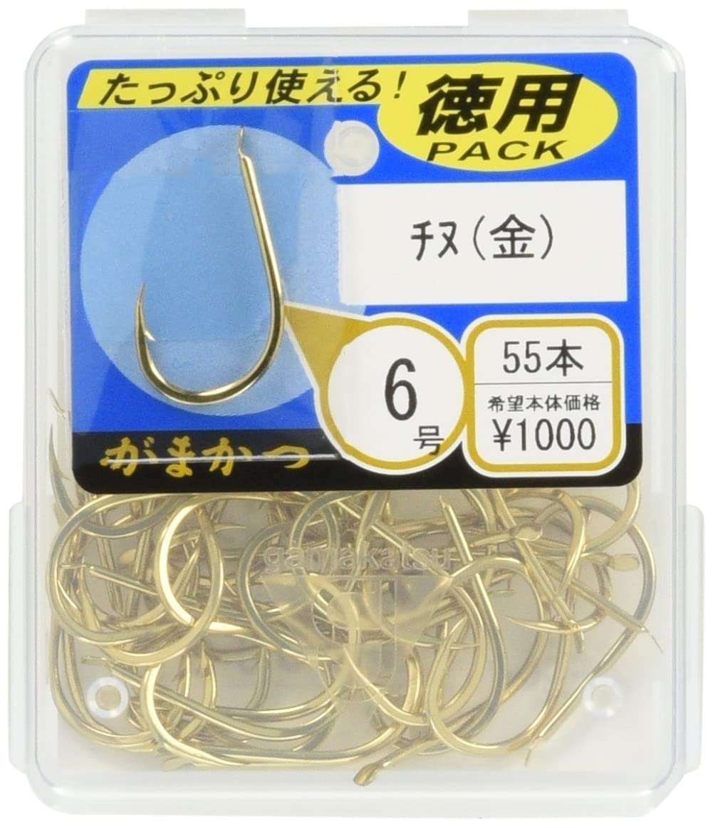 Gamakatsu 66718 Single Hook Chinu The Box No. 1, 63 Pieces, Gold