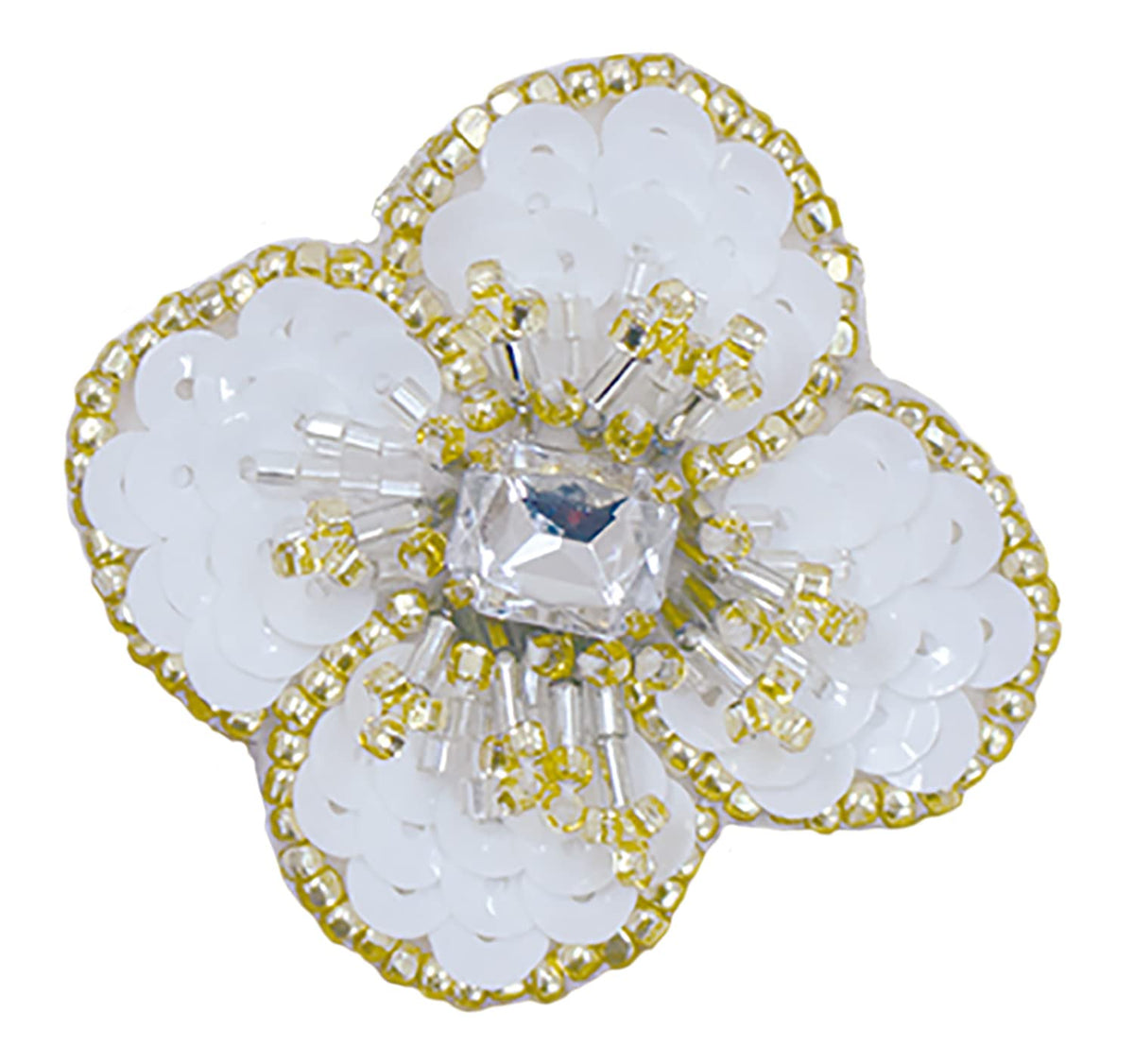 TOHO H-BDT-2 Bead Deco Embroidery Kit, Beginning Bead Deco Embroidery, Flower Brooch, Bianca