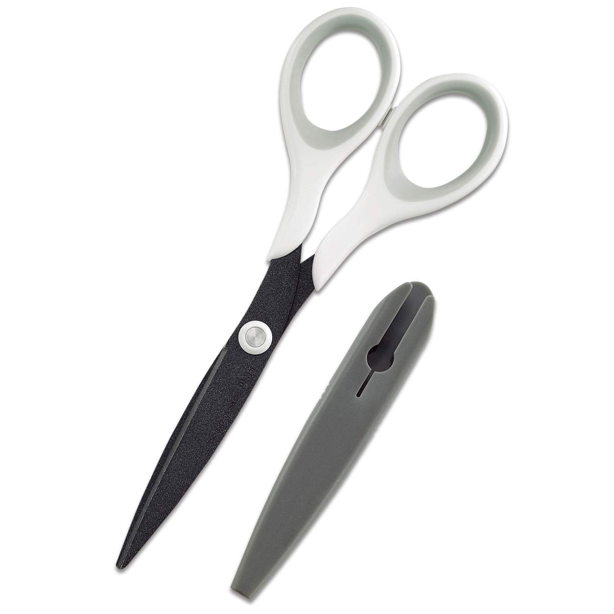 Plus Scissors Fit Cut Slim Style Fluorine SC-160SF White/Gray Non-Sticky 34-159