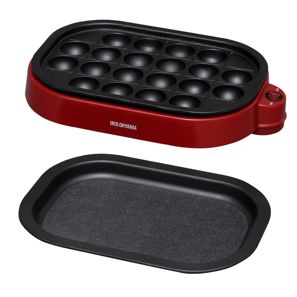 IRIS OHYAMA takoyaki 2WAY plate Red ITY-20WA-R