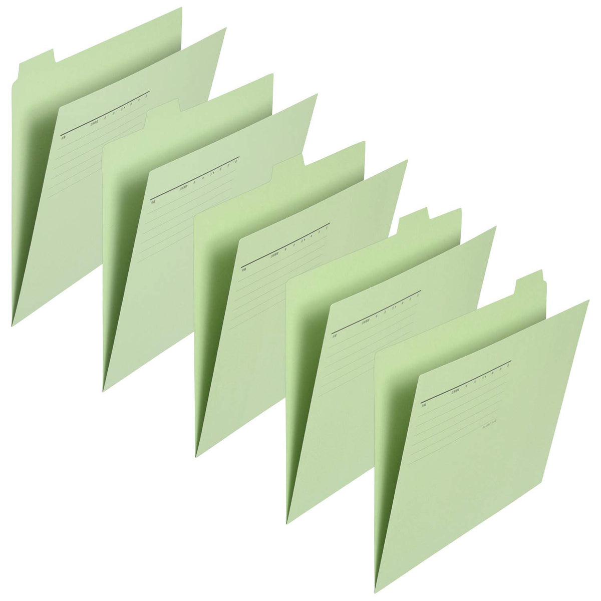 Plus FL-065IF 87-386 Cut Folder, A4 Horizontal Gusset, 5 Mounts, Green