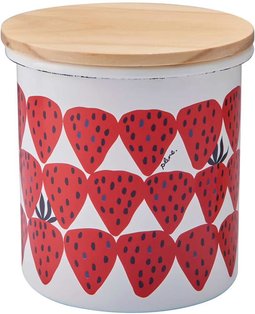 豊琺瑯 Toyohoro Plune. PCA-311 Prune Enamel Canister, Akaichigo
