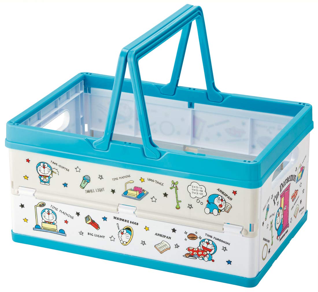Skater BWOT13-A Folding Storage Box, Toy Box, with Handles, Stacking Basket, Doraemon, 15.0 x 9.8 x 7.7 inches (38 x 25 x 19.5 cm)