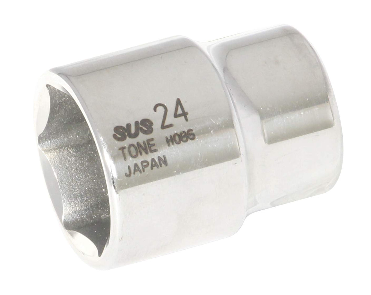 Stainless Steel 1/2" Drive 6 Point Metric Socket (S4V-24)
