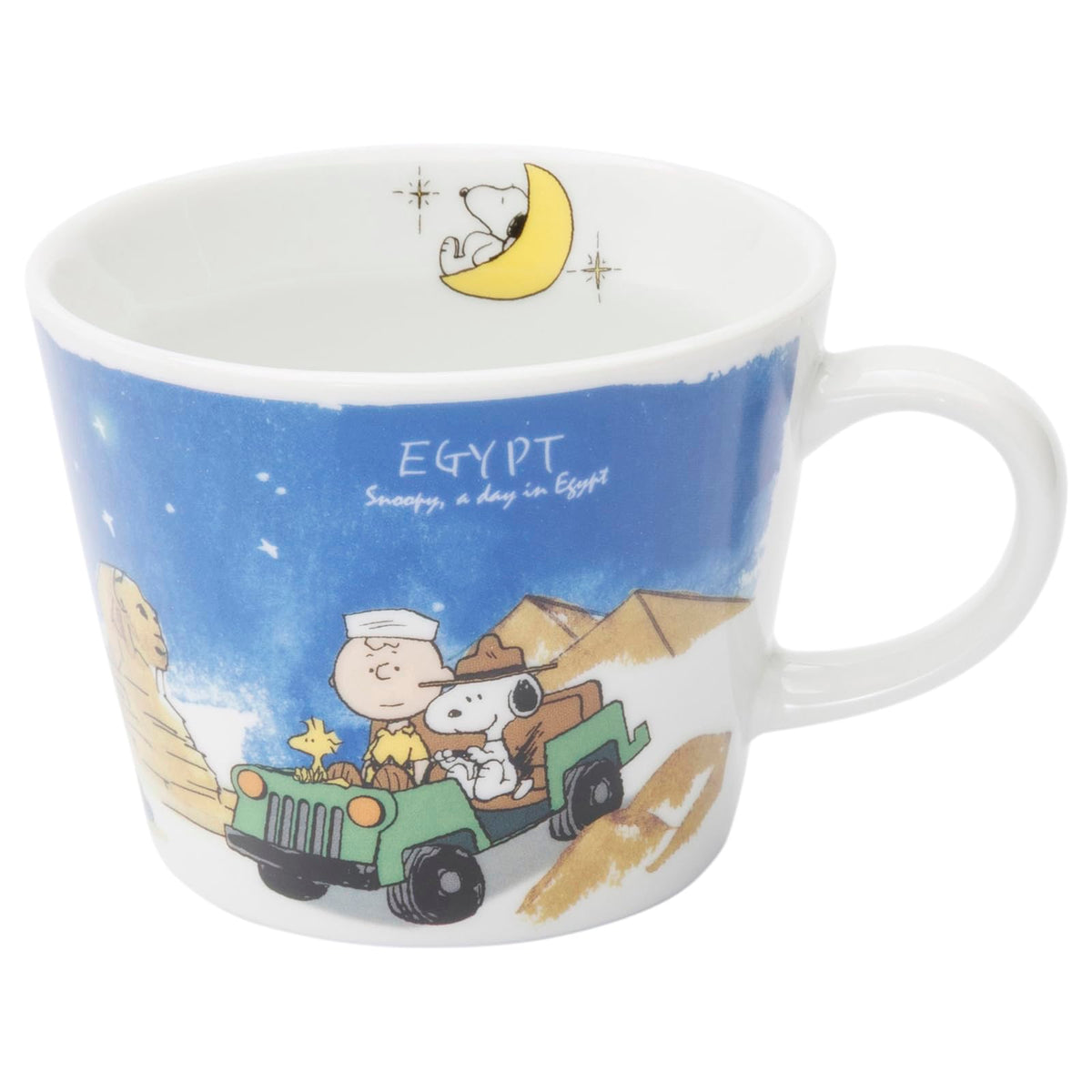 Peanuts 889257 Snoopy World Travel Egypt Mug, Cup, Diameter Approx. 3.9 x Height 3.1 inches (10 x 8 cm), Capacity: Approx. 11.2 fl oz (340 ml), Microwave and Dishwasher Safe, Made in Japan