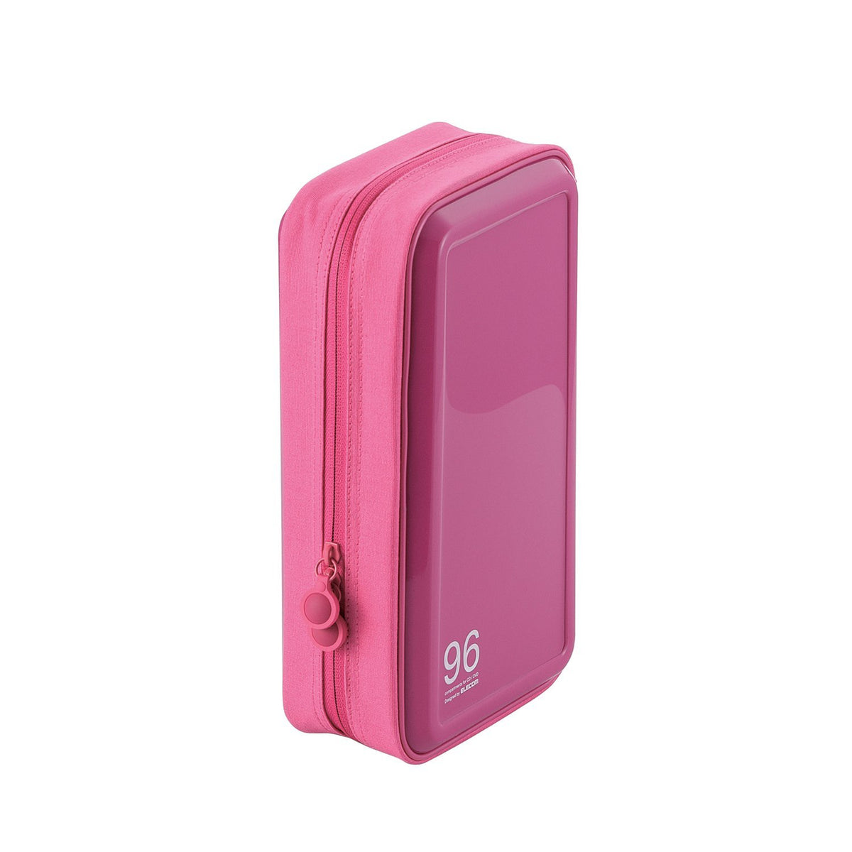 erekomu DVD CD Case Semi Hard Zipper with , safety pink