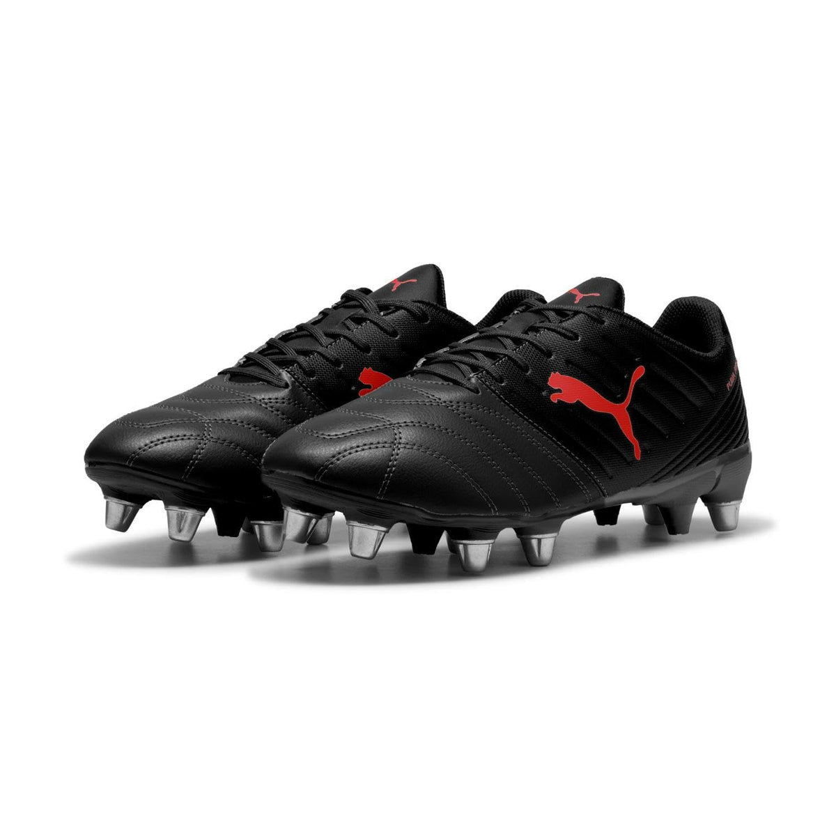 Puma Men's Puma Avant 106715 Rugby Cleat, 26 Spring/Summer Color Puma Black/Red/Strong Gray/White (07), 28.0 cm