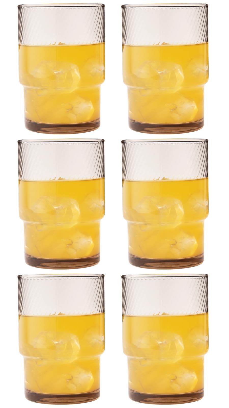 Toyo Sasaki Glass Tumbler, Brown, 8.5 fl oz (250 ml), HS Stack, Arthys Smoke Light, Made in Japan, Dishwasher Safe, 00446HS-ESL, 6 Pieces