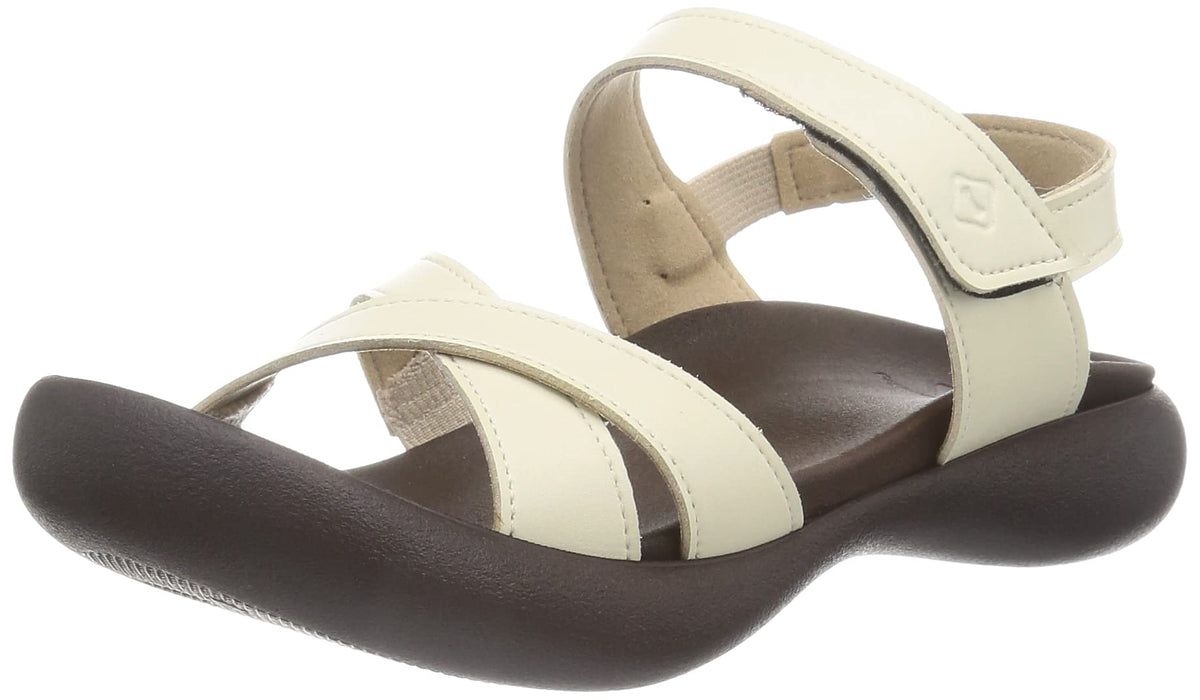 RegettaCanoe(リゲッタカヌー) Women's Flat Sandal, Ivory, 22.0~22.5 cm 3E