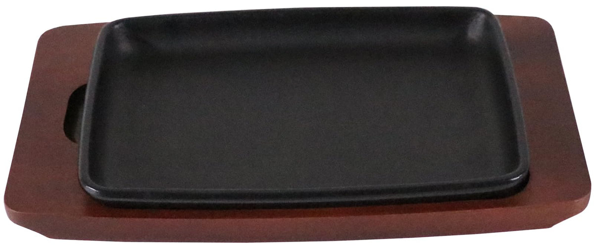 Kanda Steak Plate, Black, 8.7 x 5.7 x 0.8 inches (22 x 14.5 x 2.1 cm)