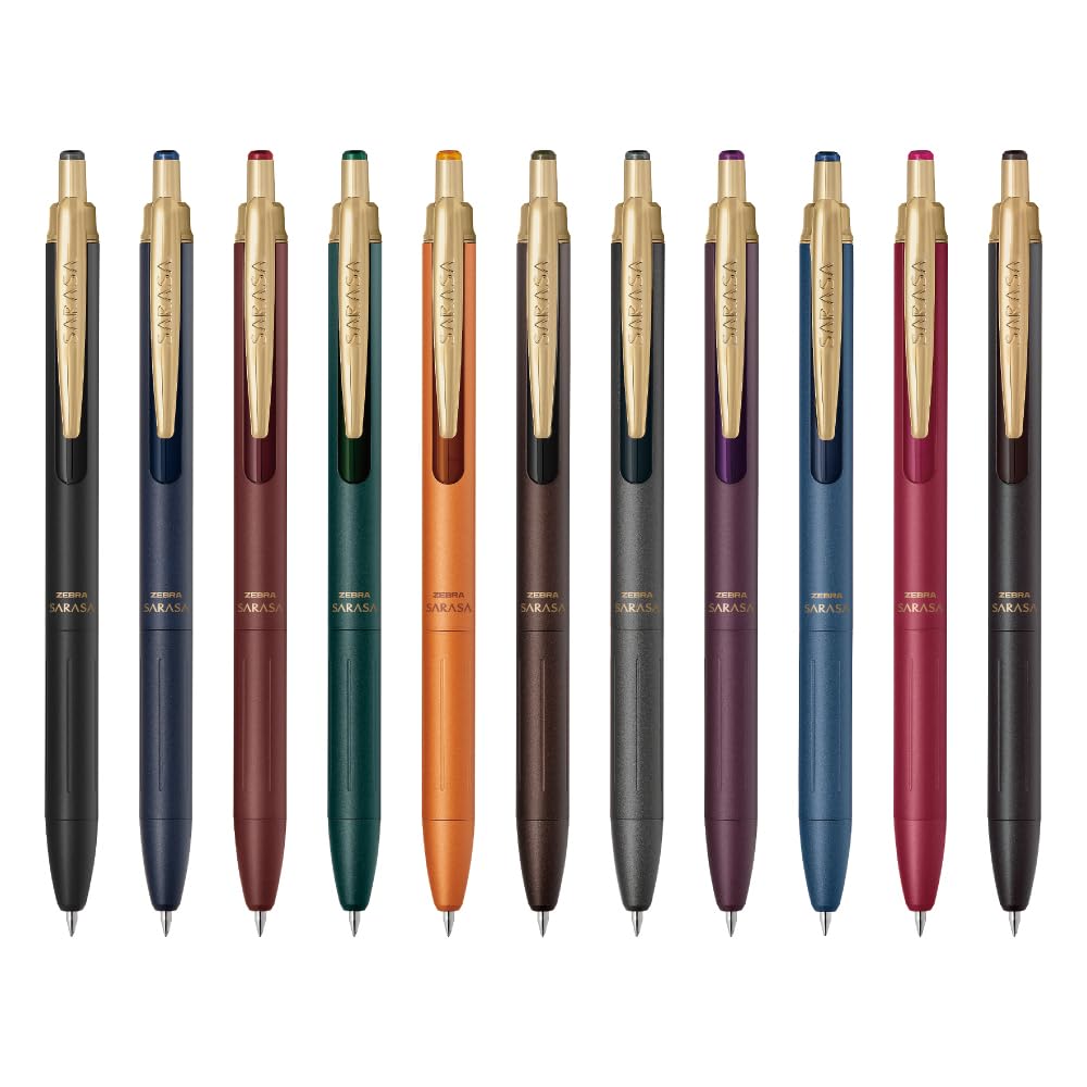 Zebra P-JJ57-11CN-AZ Sarasa Grand Gel Ballpoint Pen, 0.5mm, Set of 11 Colors