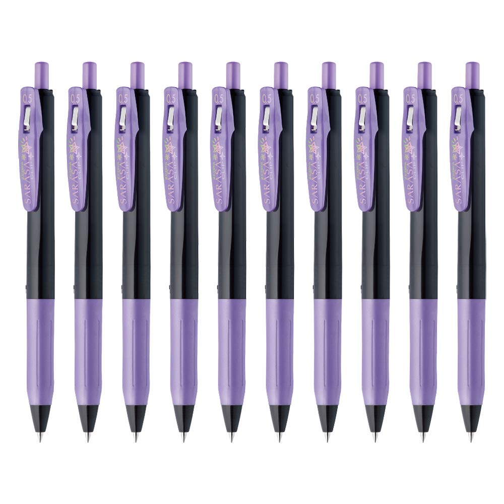 ZEBRA B-JJ15-SPU Gel Ballpoint Pen, Sarasa Clip, 0.5mm, Deco Shine COLOR_NAME Shiny Pull, 10pcs