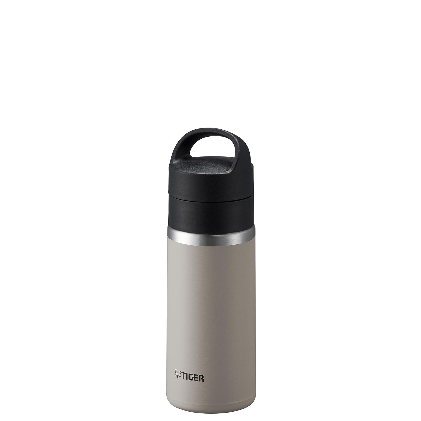 TIGER MKB-T036WK Water Bottle, 12.2 fl oz (360 ml), Vacuum Insulated Carbonated Bottle, Stainless Steel, Beer OK, Handle Holder, Portable, Compact, White