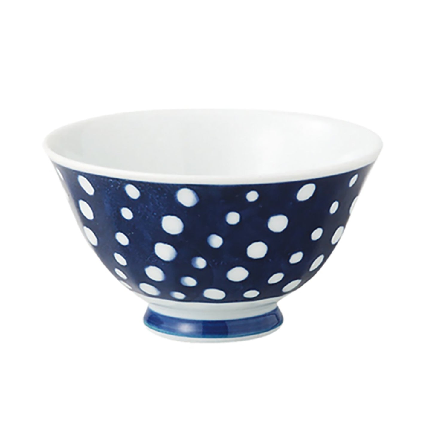 Hasamiyaki 42854 Indigo Japan Beveled Lightweight Rice Bowl, Dyed Squeeze Pattern
