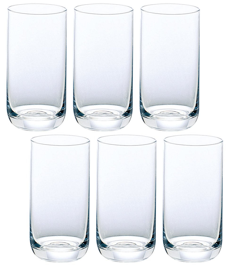 ADERIA 596 Glass Tumbler, Clear, 10.5 fl oz (315 ml), H and AX Trevian, Set of 6, Made in Japan