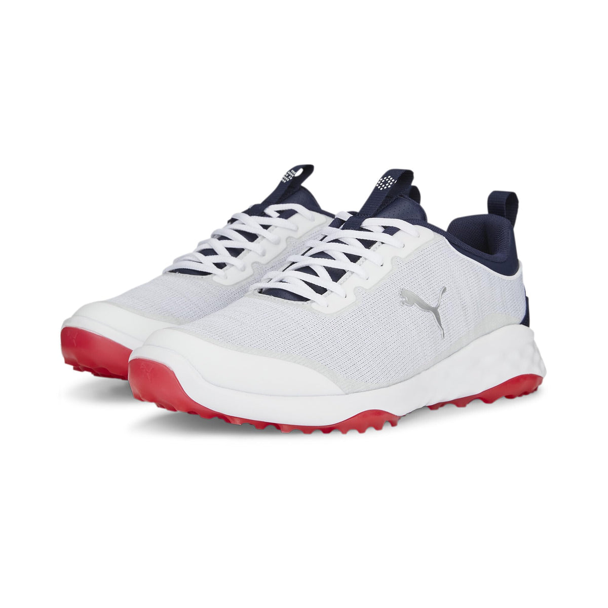 Puma Fusion Pro Men's Golf Shoes, 23 Fall/Winter Colors: Puma White/Puma Navy/for All Time Red (377041) (06), 29.0 cm