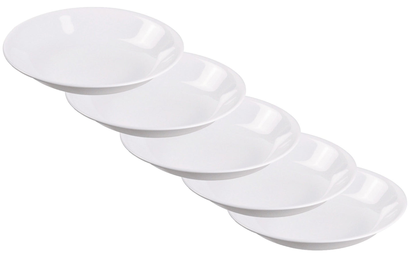 CORELLE J413-N CP-9635 Plate, Outer Diameter 6.7 x Height 1.2 inches (17 x 3 cm), Break-Resistant, Lightweight, Winter Frost White, Small Deep Plates, Set of 5