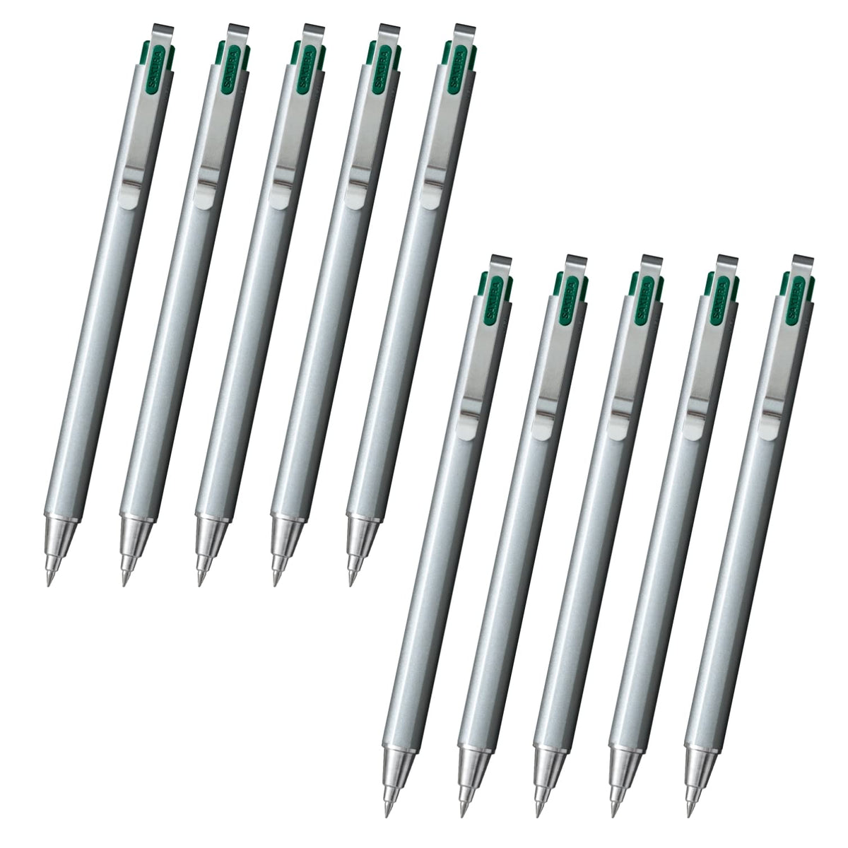 Sakura Craypas GBR354#30 Gel Ink Ballpoint Pen, Ball Sign, iD Plus, Forest Black, 0.02 inches (0.4 mm), Pack of 10