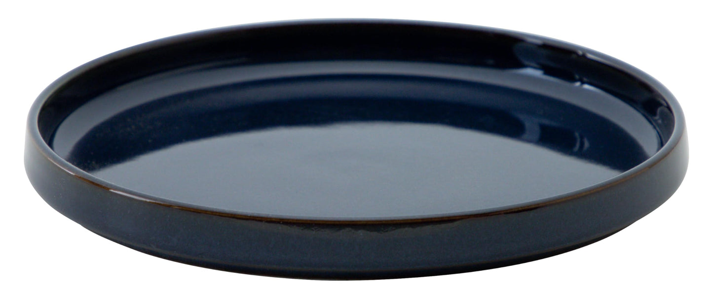 Koyo Pottery 25186170 Luffle Enamel Blue, 6.9 inches (17.5 cm), Shallow Stack Plate, Dishwasher Safe, Made in Japan