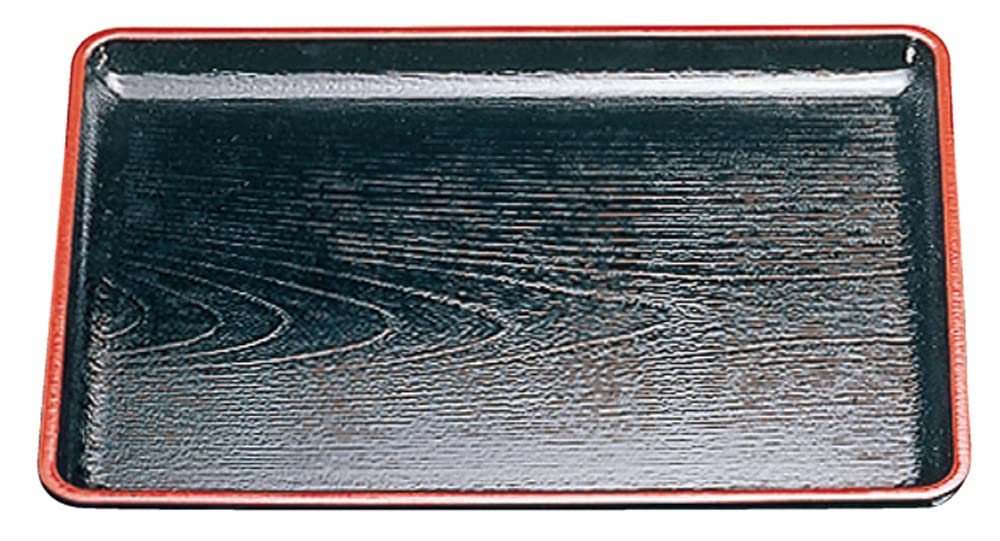 Fukui Craft Tabletop Tray, Bon, Non-Slip, Made in Japan, Dishwasher Safe, Heat Resistant, Keyaki Kaiseki Bon, Black Tenshu, Shaku 0