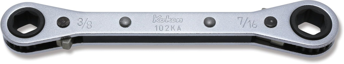 Ko-ken 103KA.BH-3/8X7/16 Ratcheting Ring Wrench 3/8x7/16 12 Point 140mm